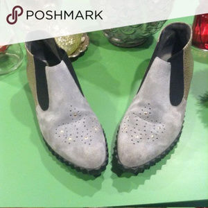 French made grey print splice and bootie sz 7.5
